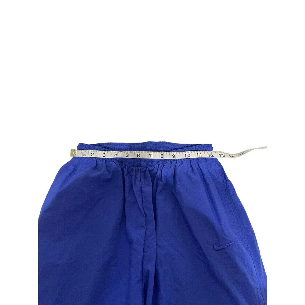 VTG 1997 Nike Tonal Swoosh Track Pants Nylon Windbreaker‎ Joggers Baggy Blue 90s